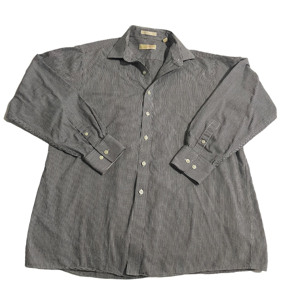 Michael Kors Shirt Men Size 16 1/2 34/35‎ Gray Cotton Dress Lightweight Casual